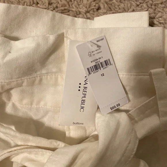 Banana Republic *Sold out* Oversize Pocket Linen Blend Midi Skirt Sz 12 NWT - Picture 4 of 5